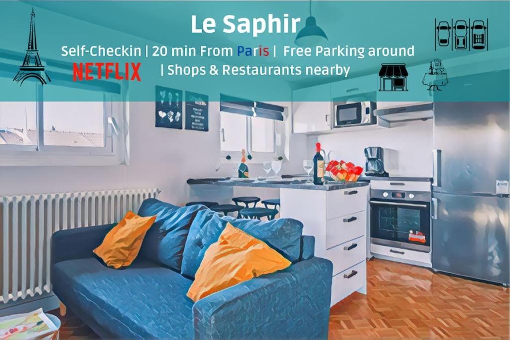 Le Saphir - 20Min From Paris & Cdg Airport - 2 Bathrooms - 2 Desks دْراسي المظهر الخارجي الصورة